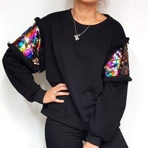 Black Sequin Sweater